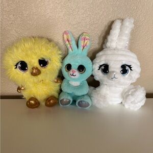 Aurora Lashes Plush Bundle Chick & Bunny Stuffed Animals Big Eyes